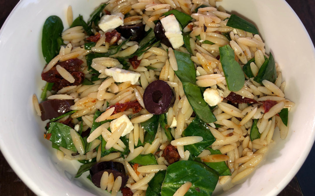 Spinach And Orzo Salad With Sun Dried Tomato And Kalamata Olives Sizzle And Chill 