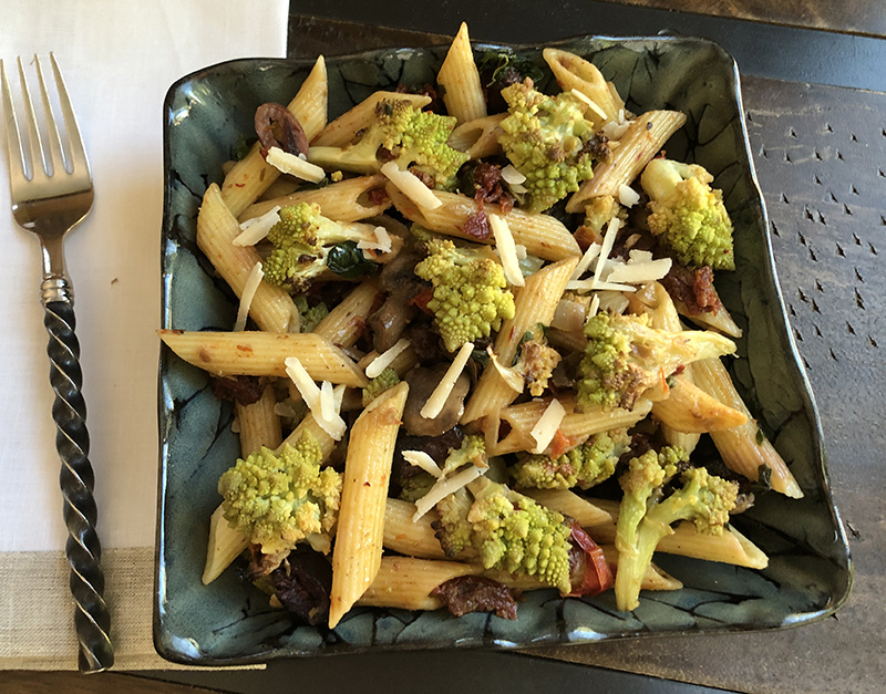 Pasta Romanesco with Kalamata Olives and Sundried Tomatoes