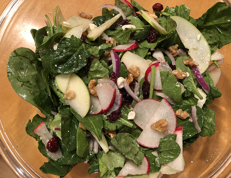 Spinach, Apple & Radish Salad