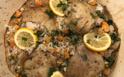 Dutch Oven Lemon Chicken and Rice