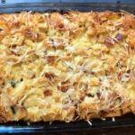 Spinach, ham and egg strata breakfast casserole