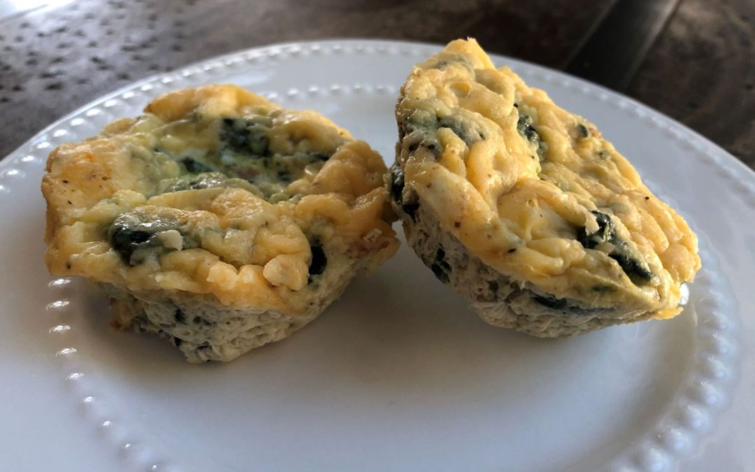 Egg White Spinach and Cheddar Bites